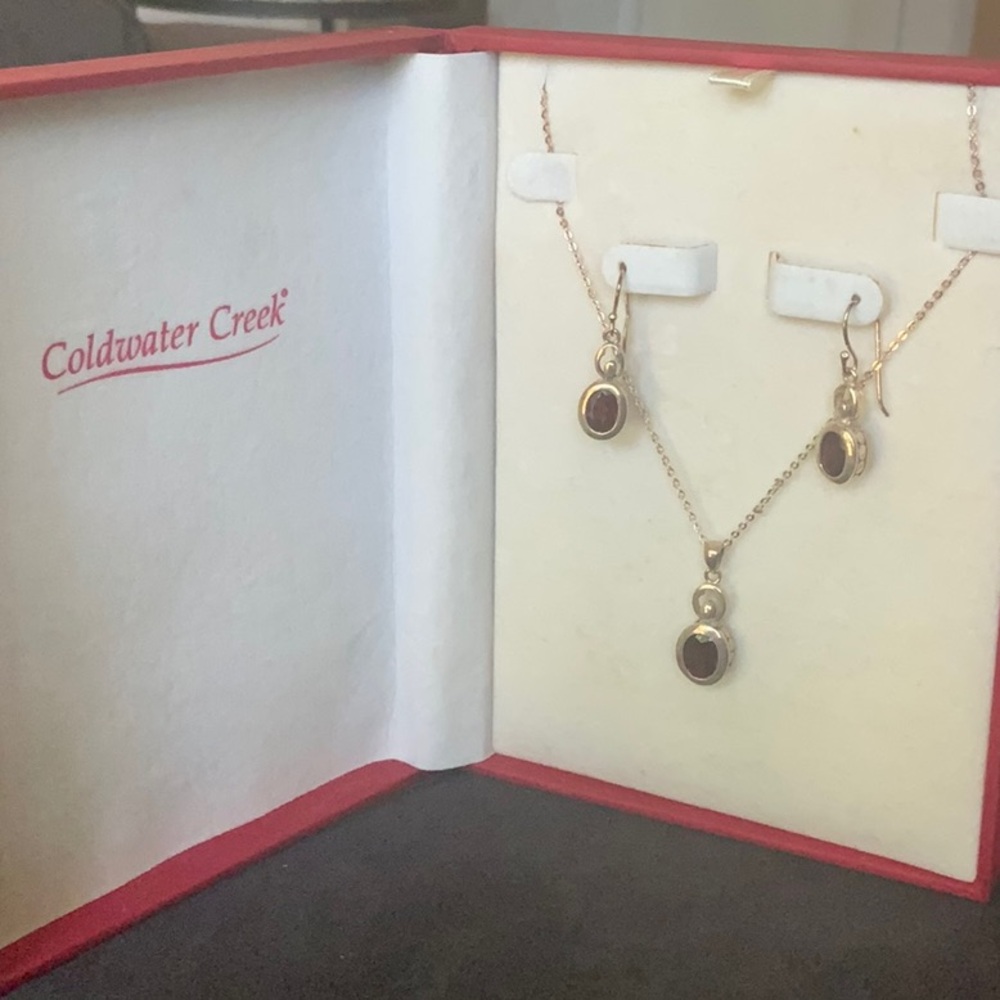 Coldwater Creek Gold Necklace with Red Accents